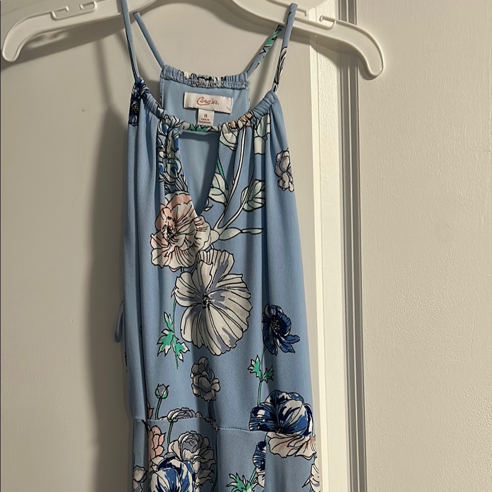 Floral Blue Spaghetti Strap Dress